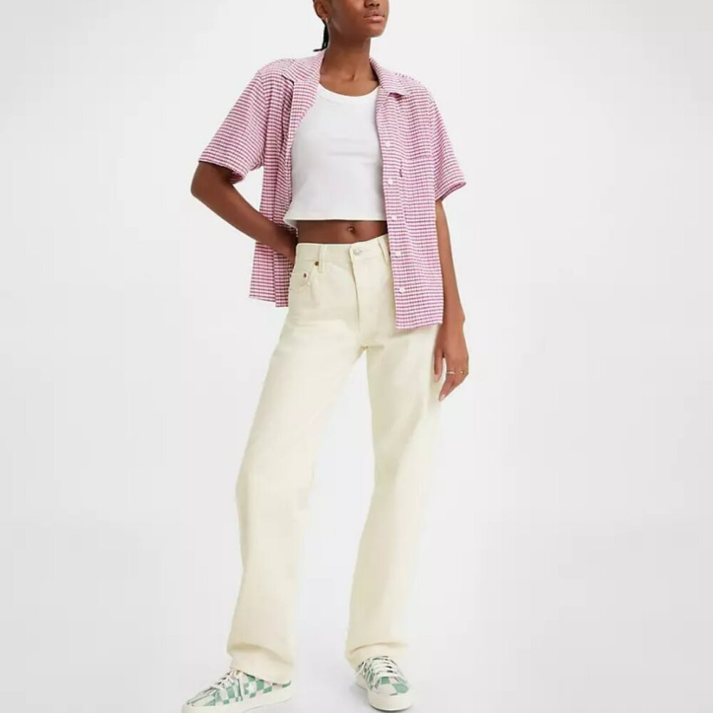 Levi's Cream Straight Leg Jeans